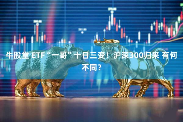 牛股堂 ETF“一哥”十日三变!沪深300归来 有何不同?