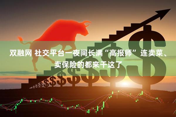 双融网 社交平台一夜间长满“高报师” 连卖菜、卖保险的都来干这了